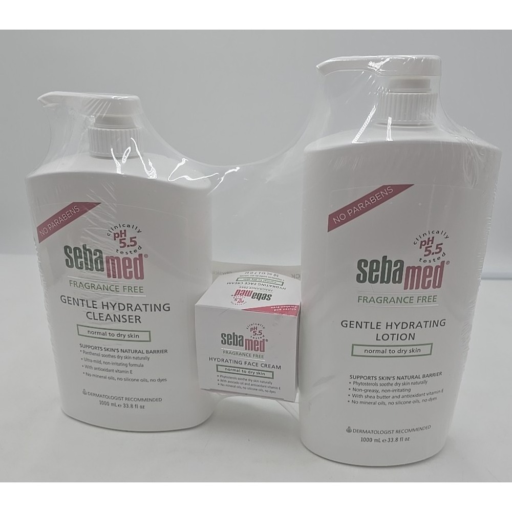 SebaMed Fragrance Free Lotion Cleanser & Face Cream Normal to Dry Skin
